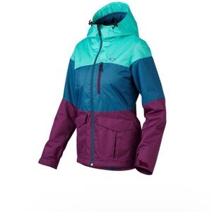 Oakley Women's Teal and Purple Ski Jacket